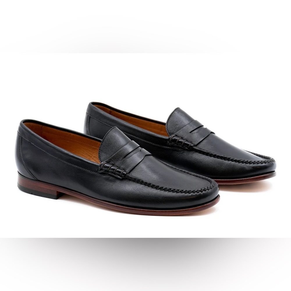 Martin Dingman Black Leather Loafers